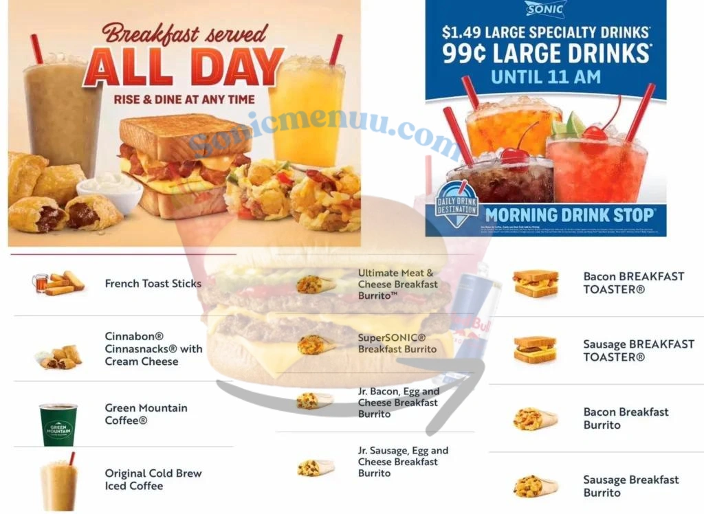 Sonic Breakfast Menu